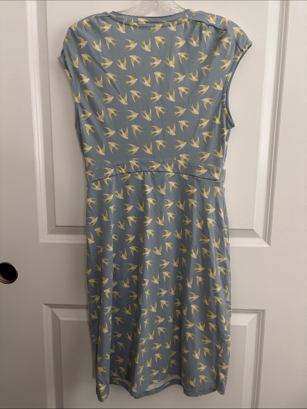 Boden Light Blue Mini Dress with Yellow Bird Print - Picture 3 of 3
